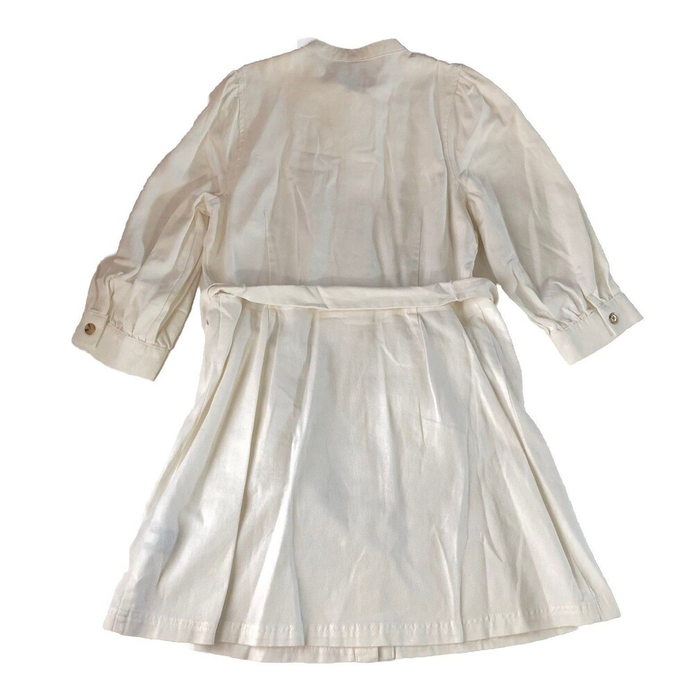 Who What Wear Women’s Utility Mini Denim Shirt Dress Cream Boho Safari Large